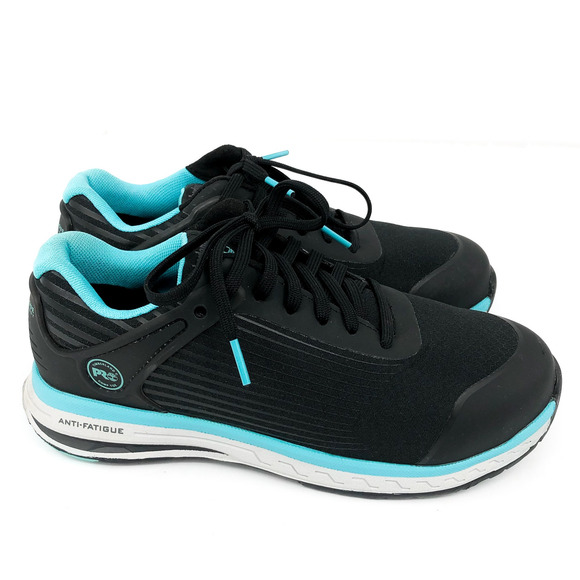 TIMBERLAND Women's PRO Work Sneaker US 6.5 Black Blue Drivetrain Comp-Toe SR NIB - Picture 2 of 10